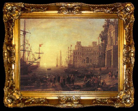 framed  Claude Lorrain Port with Villa Medici, ta009-2